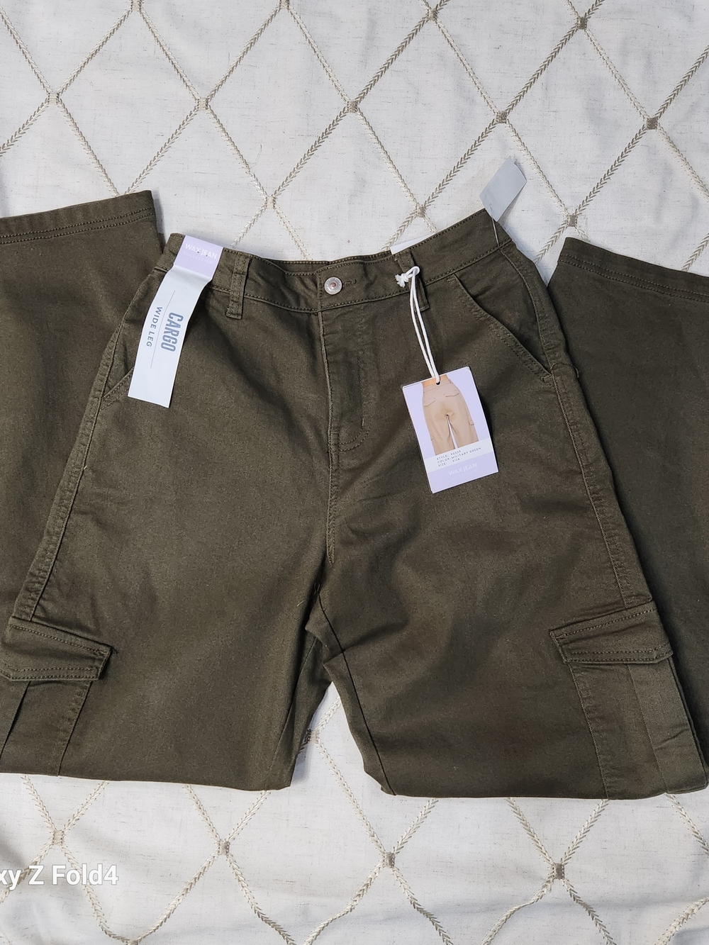 Wax Jean‎ Olive Wide-Leg Cargo Pants NWT 3/26